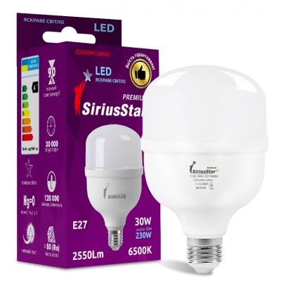 LED лампа Sirius 1-LS-3002 Т100-30W-6500K-E27