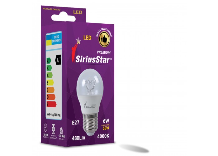 Лампа SIRIUSSTAR LED Т11-G45 crystal 3305 6W-4000K-E27 модель