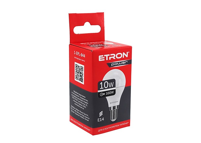 Лампа світлодіодна ETRON Power Light 1-EPL-844 G45 10W 4200K 220V E14 модель