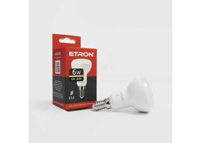 Лампа світлодіодна ETRON Power Light 1-ELP-071 R50 6W 3000K 220V E14 модель