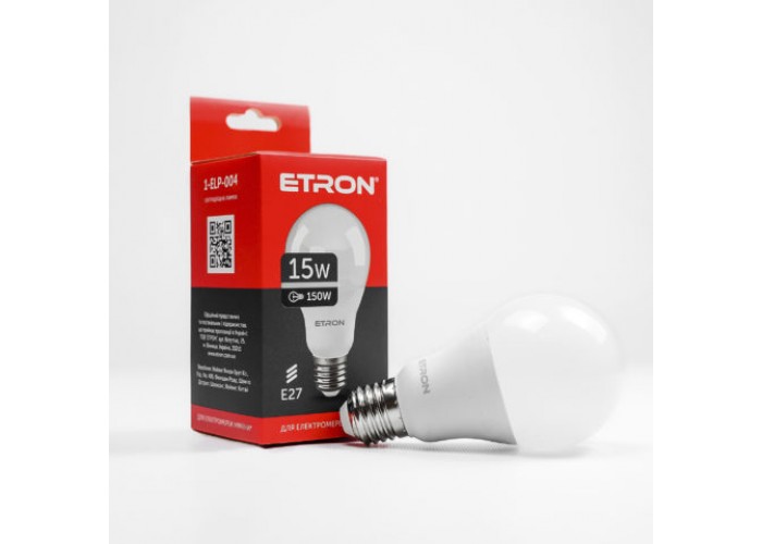 Лампа світлодіодна ETRON Power Light 1-ELP-004 A65 15W 4200K E27 модель