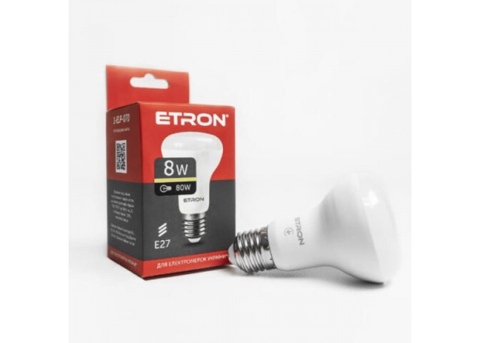 Лампа світлодіодна ETRON Power Light 1-ELP-069 R63 8W 3000K 220V E27 модель