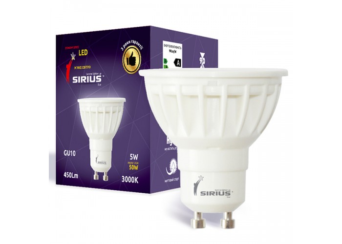 Світлодіодна лампа SIRIUS 676 5W MR16 GU10 3000K (Рефлектор) модель