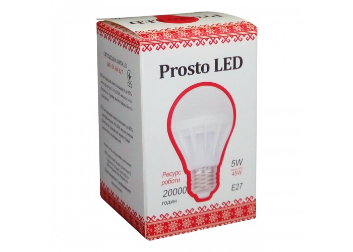 Світлодіодна лампа Prosto LED SK-5W-E27 G53 4100К (Куля) модель