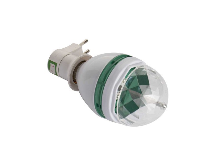 Диско-лампа.Светодиодная лампа LED full color rotating lamp +переходник в подарок.